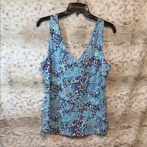 Lilly Pulitzer Blue Patterned Women's Top Medium M